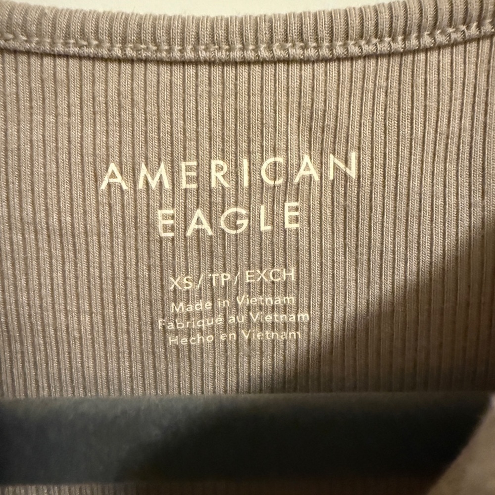 American Eagle Outfitters Taupe Ribbed Bodysuit - like new! - Picture 2 of 5